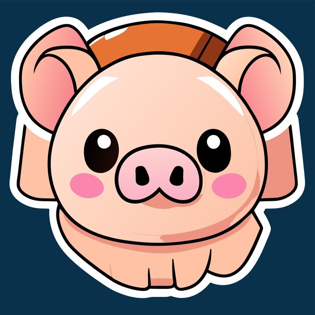 Vector cute pig hand drawn flat stylish cartoon sticker icon concept isolated illustration
