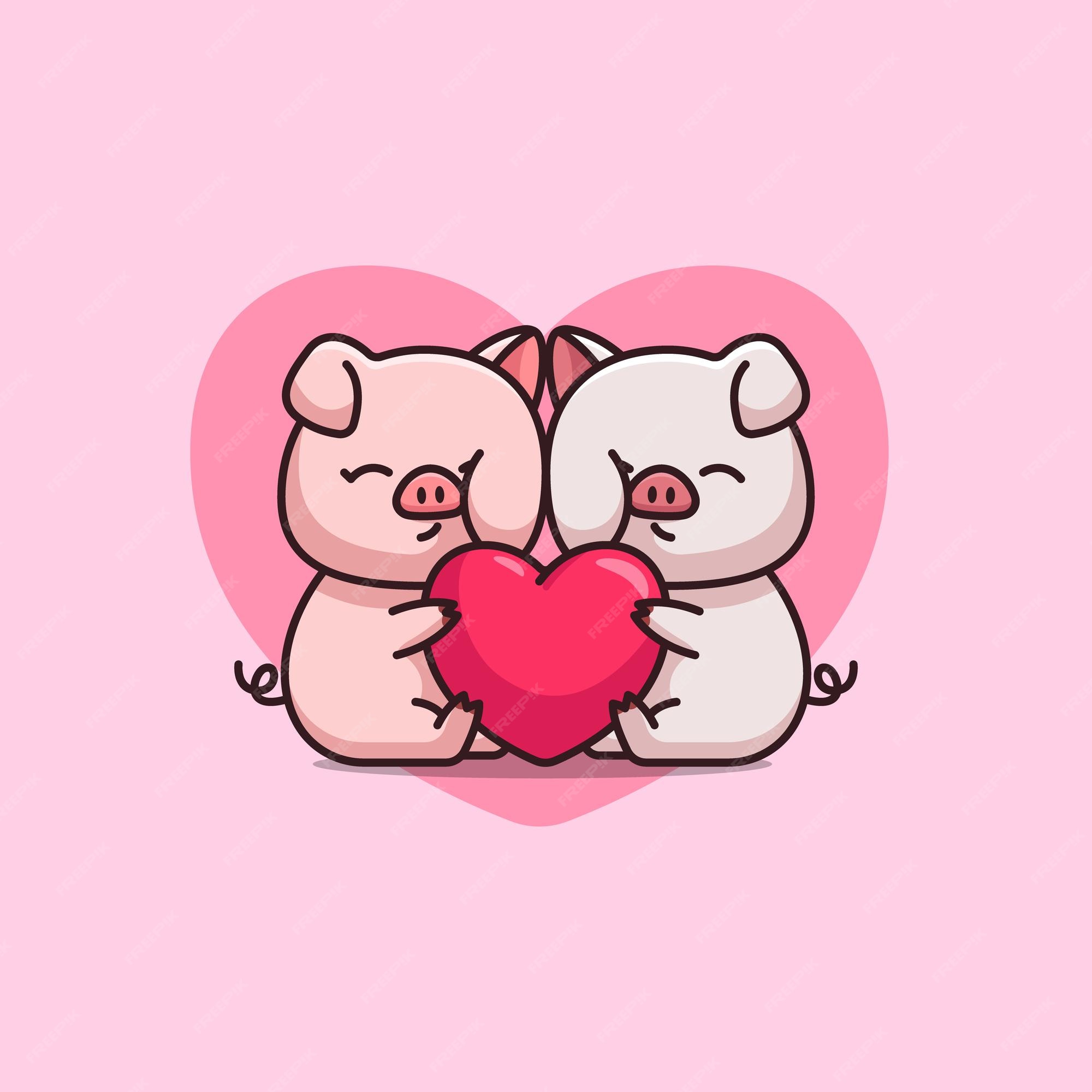 Cute cat huge love heart cartoon vector icon illustration animal isolated  18599102 Vector Art at Vecteezy