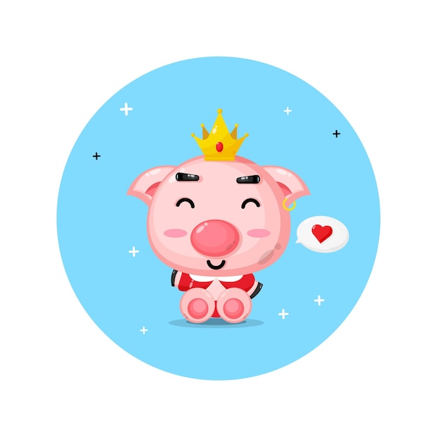 Симпатичный дизайн короля свиней