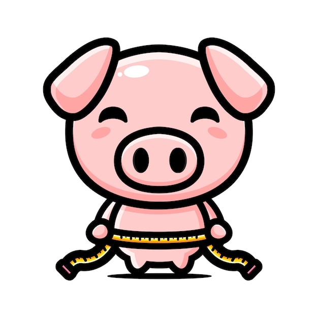 cute pig mascot character design