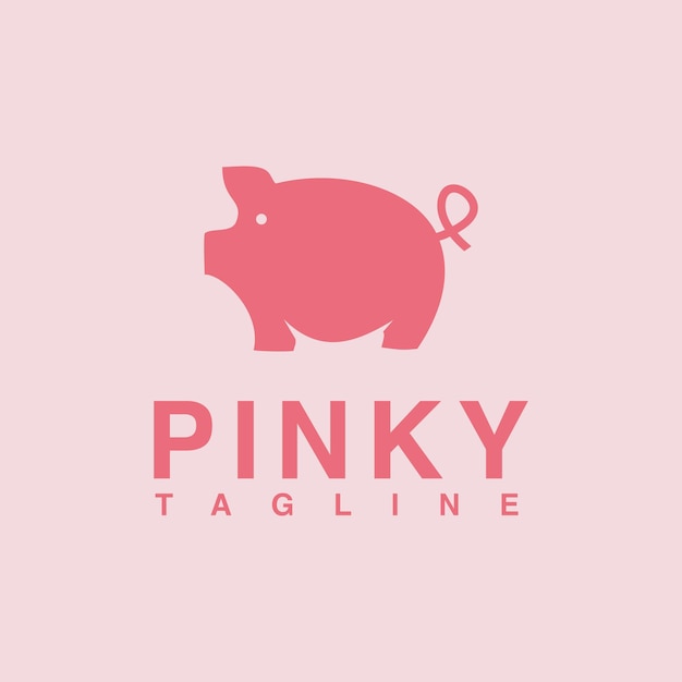 Cute pig mascot icon vector icon logo flat style