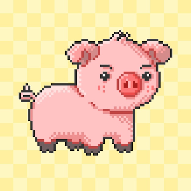 Cute pig pixel art