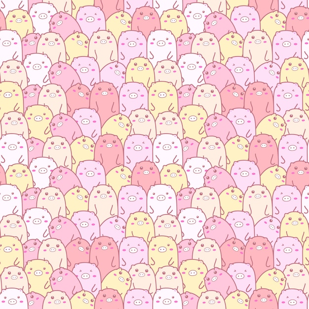 Cute pig seamless pattern