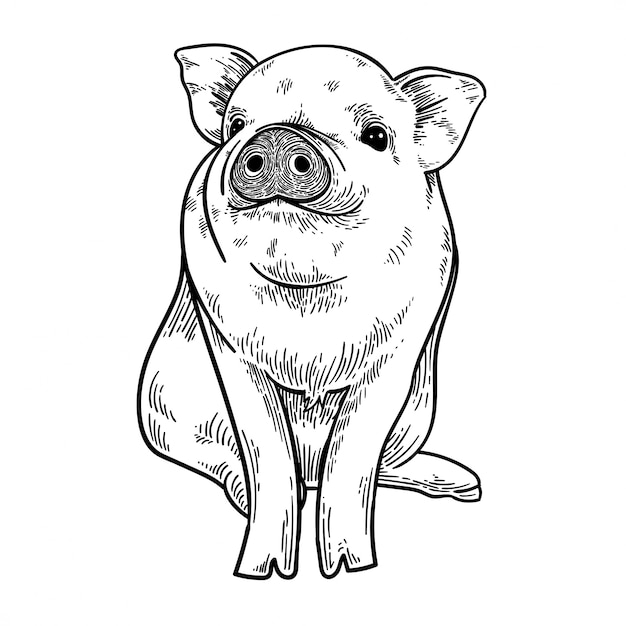 Cute Pig Smiling