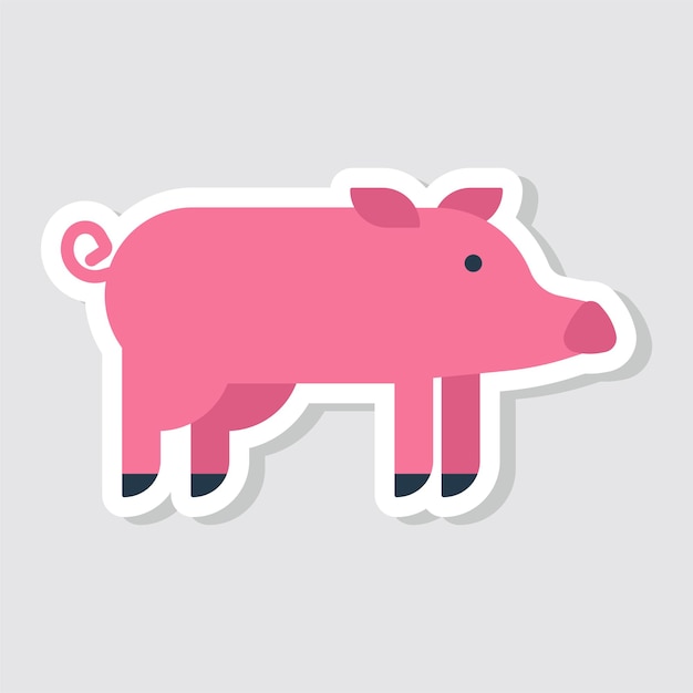 Cute pig sticker vector illustration