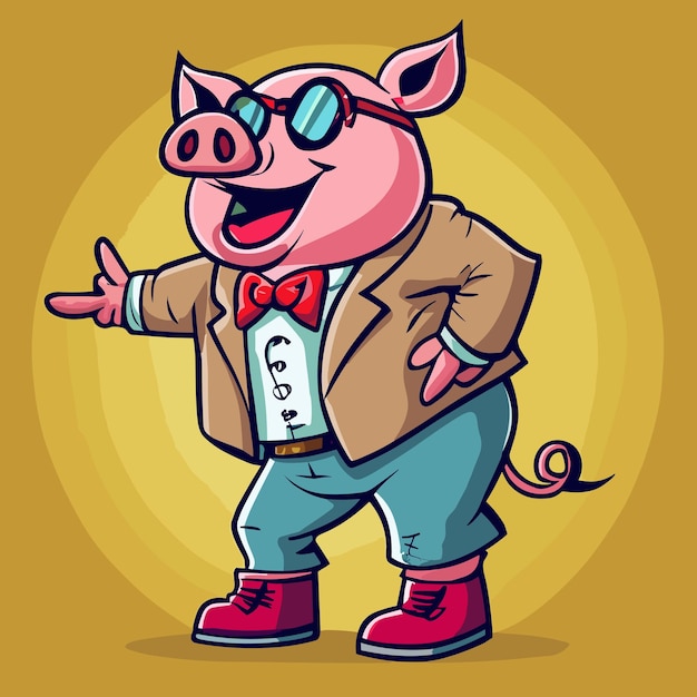 Cute pig vector