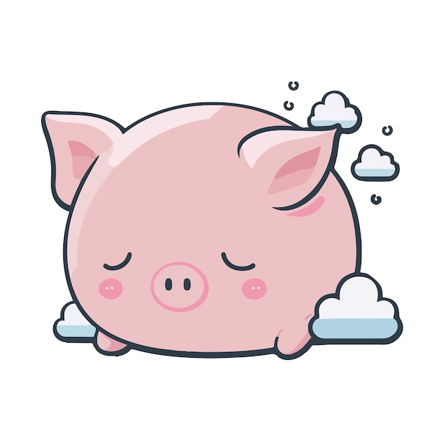 Cute piggy cartoon vector illustration