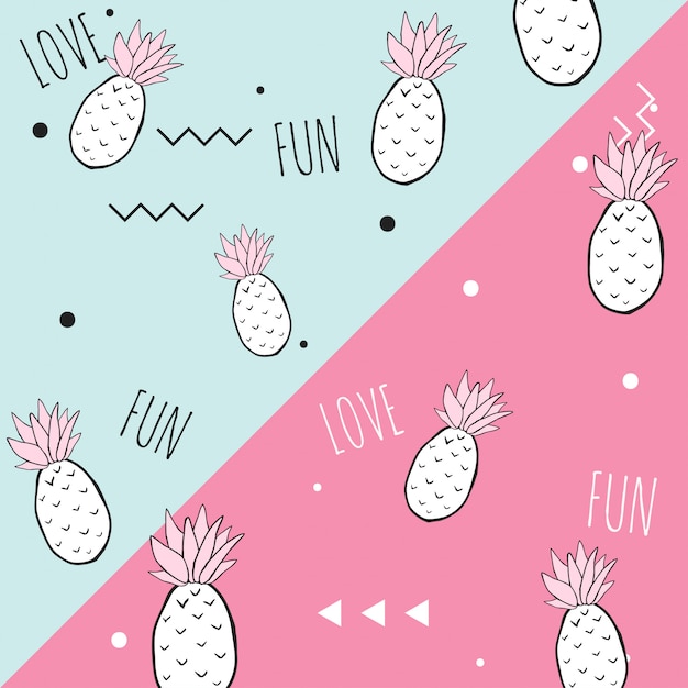 Cute pineapple background