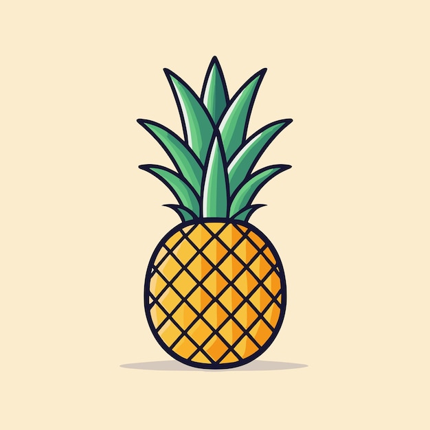Симпатичный ананасовый векторный дизайн