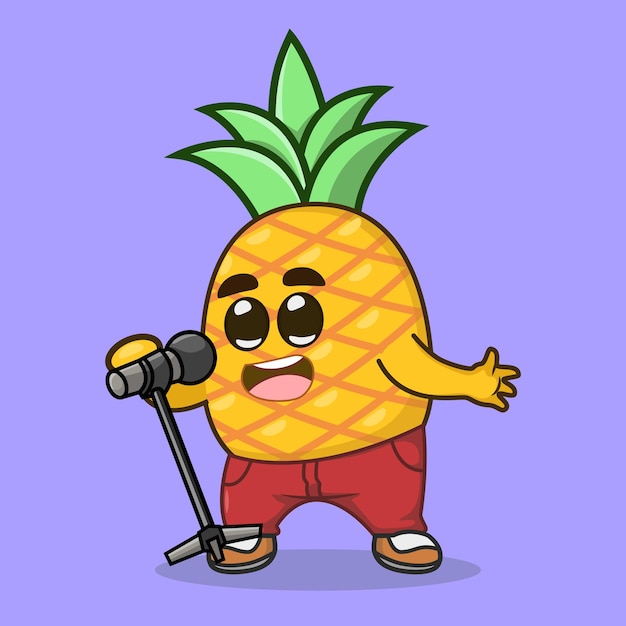 ベクトル かわいいパイナップルの歌の漫画