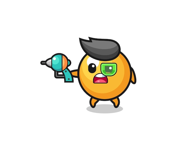 Cute ping pong holding a future gun , cute design