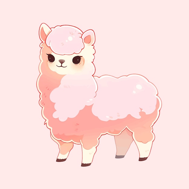 Cute pink alpaca