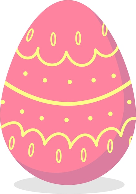 Cute pink Easter eggVector illustration of Easter decorative eggs for the spring Christian holiday