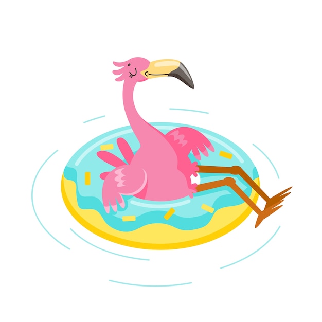 Cute Pink Flamingo Float Inflatable Ring