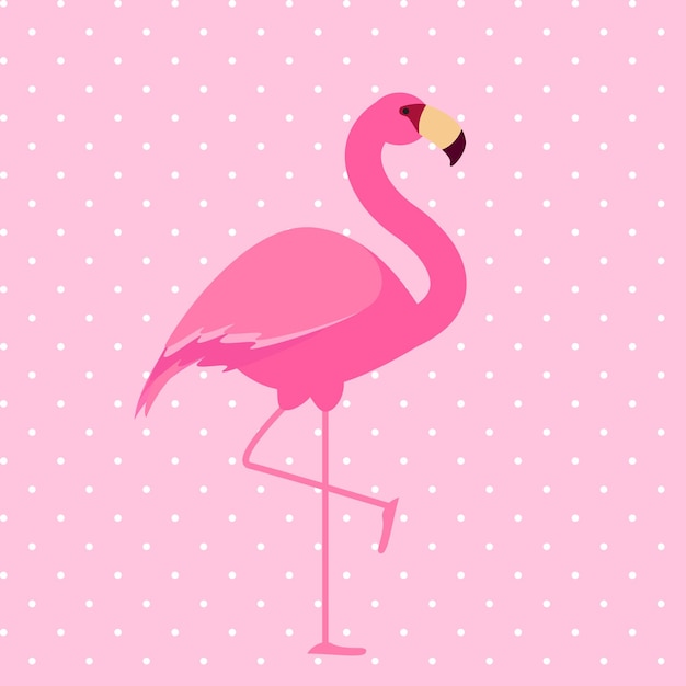 Cute pink flamingo vector illustration eps10