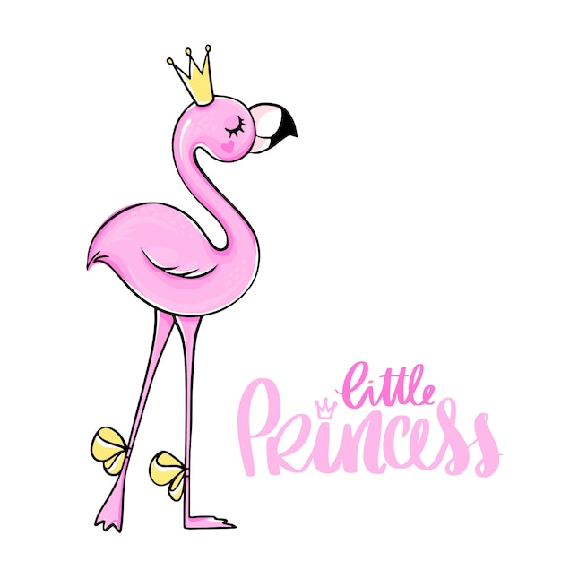 Premium Vector | Super girl. pink princess flamingo. trendy