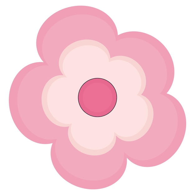 Vector cute pink flower