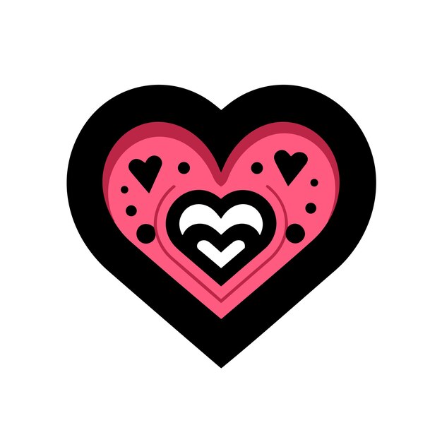 cute pink heart icon vector illustration Generative Ai