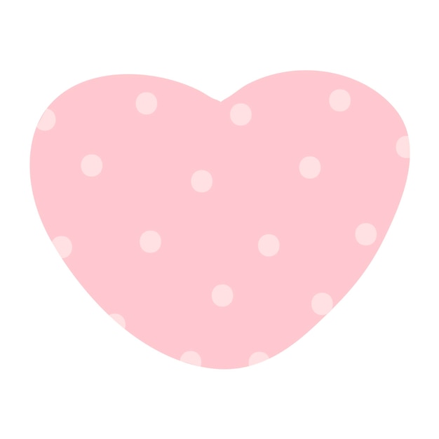 Cute pink heart of polka dot