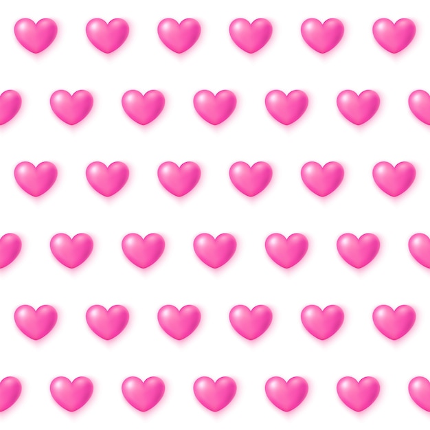 Cute pink hearts seamless pattern