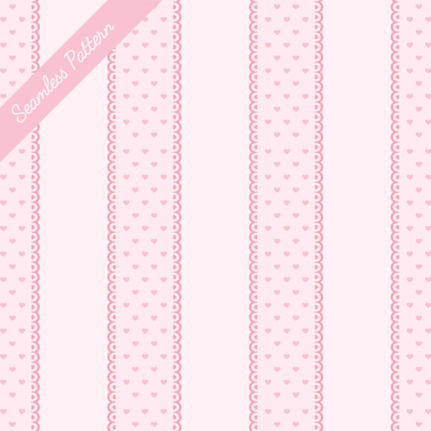 Cute pink hearts seamless pattern