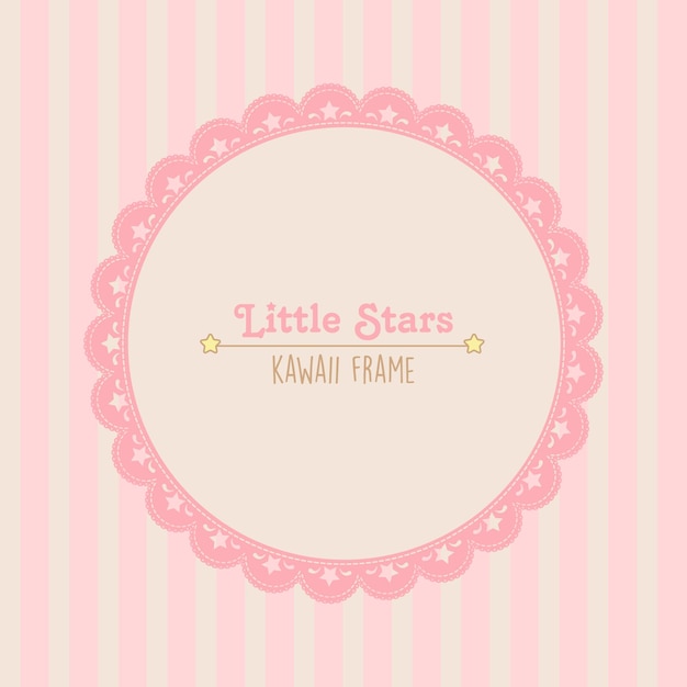 cute pink little stars lace frame