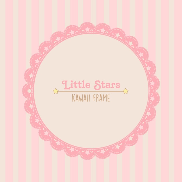 Cute pink little stars lace frame