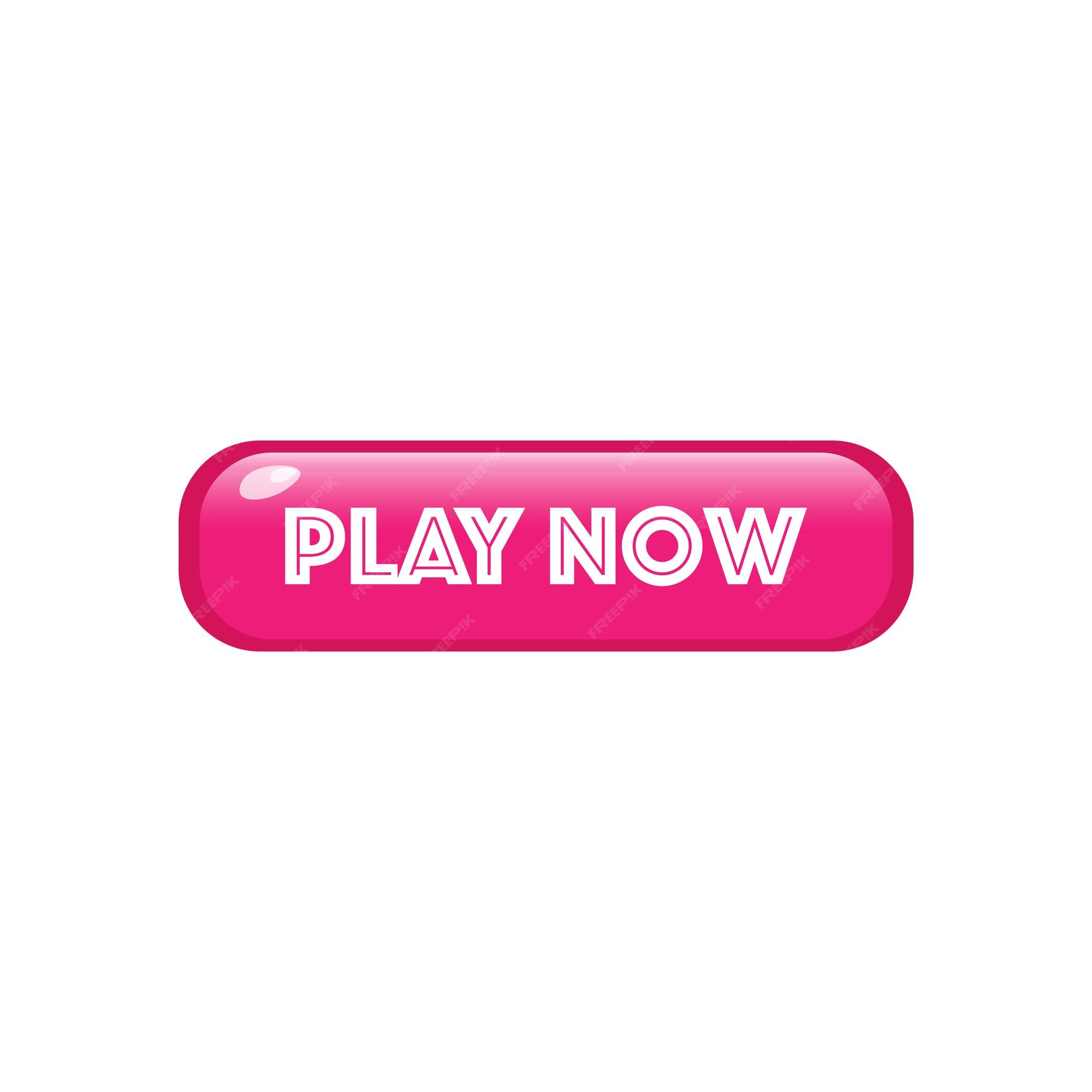 Premium Vector  Cute pink play now button vector illustration on white  background play now icon