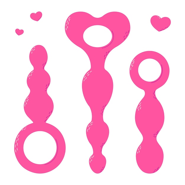 Cute pink sex toys anal plugs vibrators balls dildo erotic doodle set for adult games