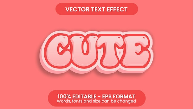 Cute Pink Vector Text Effect