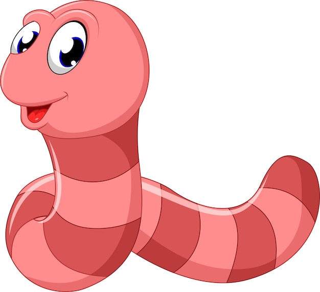 Cute pink worm cartoon