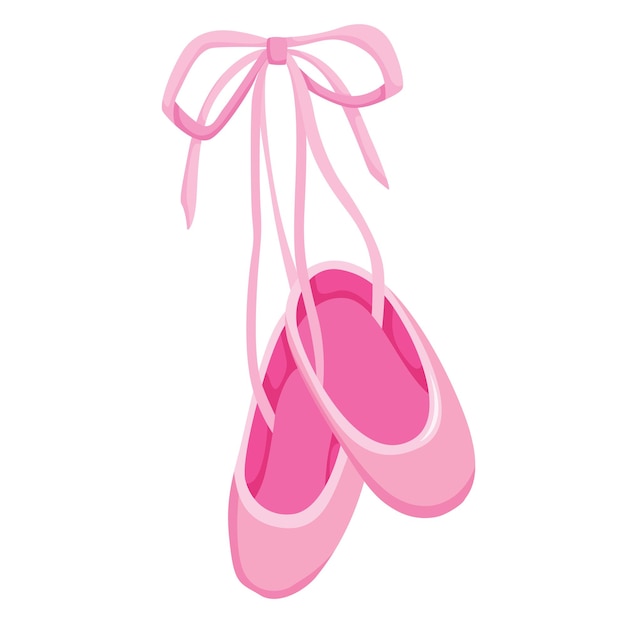 Vector cute pinky ballet shoes fashion illustration vector clipart