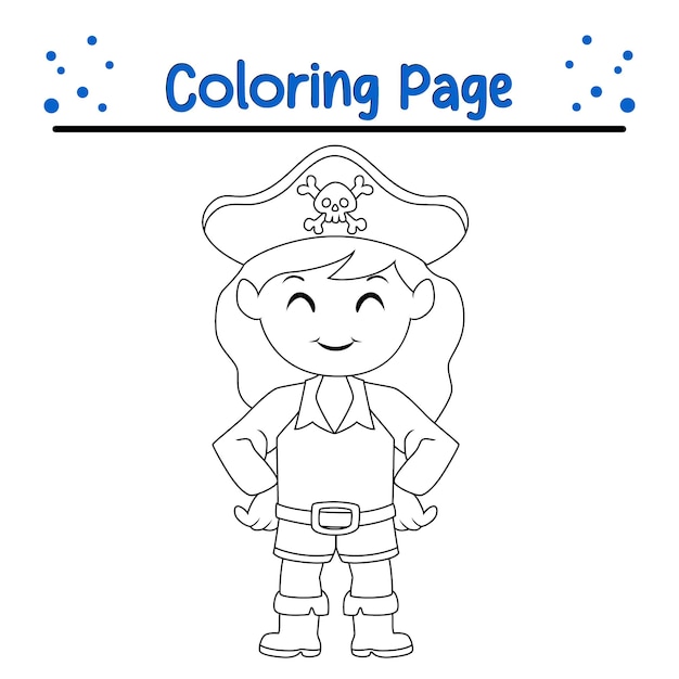 cute pirate boy coloring page for kids