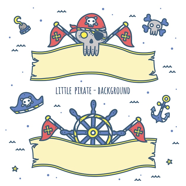 Cute pirate element ribbon design for kids