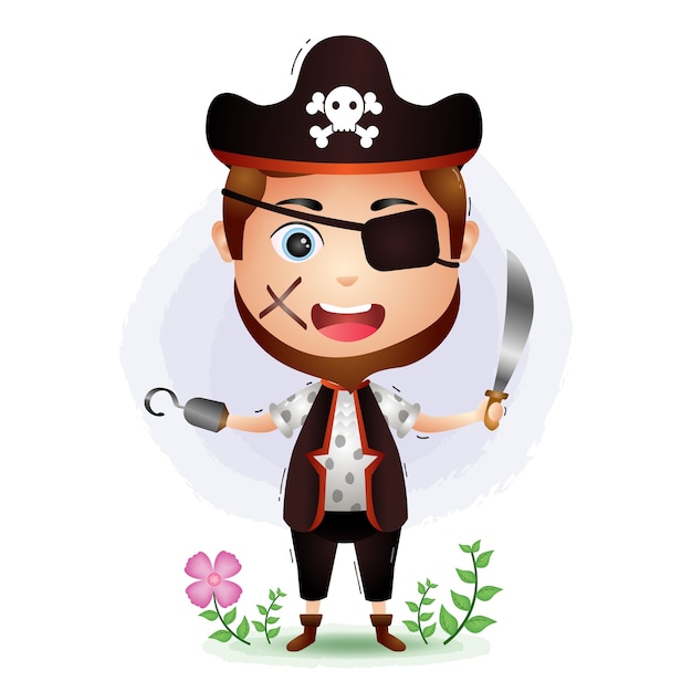 Cute pirates man illustration