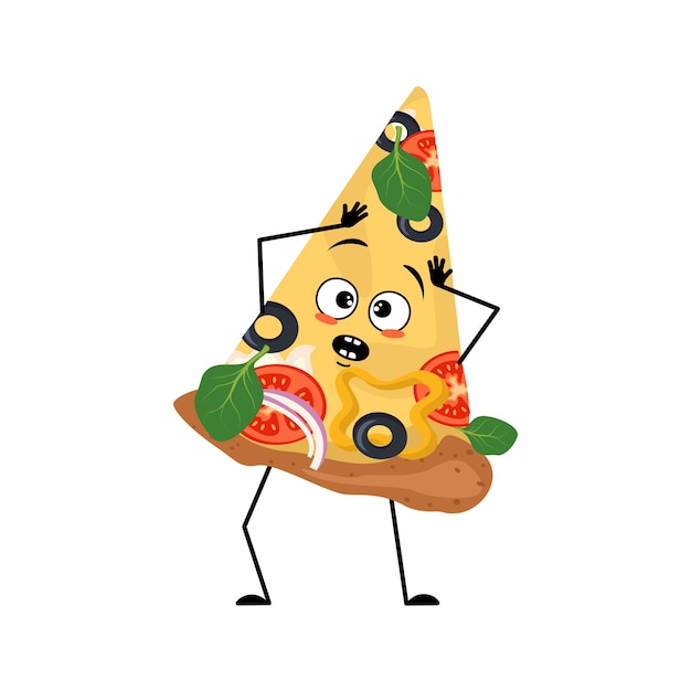 Vector cute pizza character