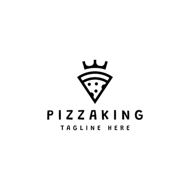 Cute pizza king logo design