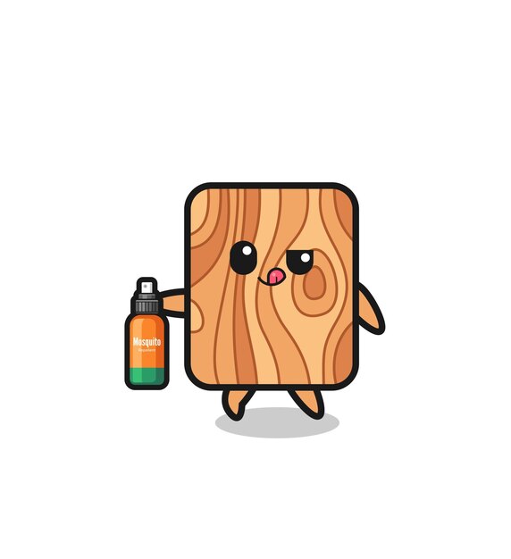 cute plank wood holding mosquito repellent