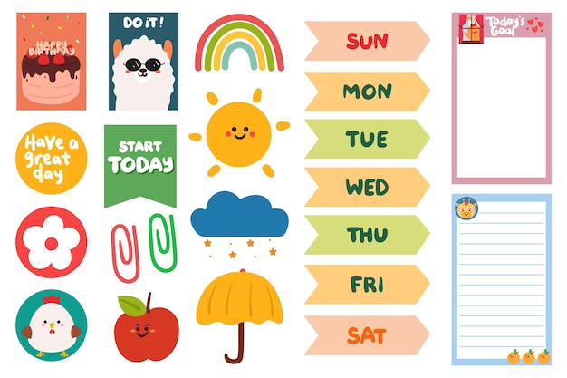 cute planner sticker for journal, school