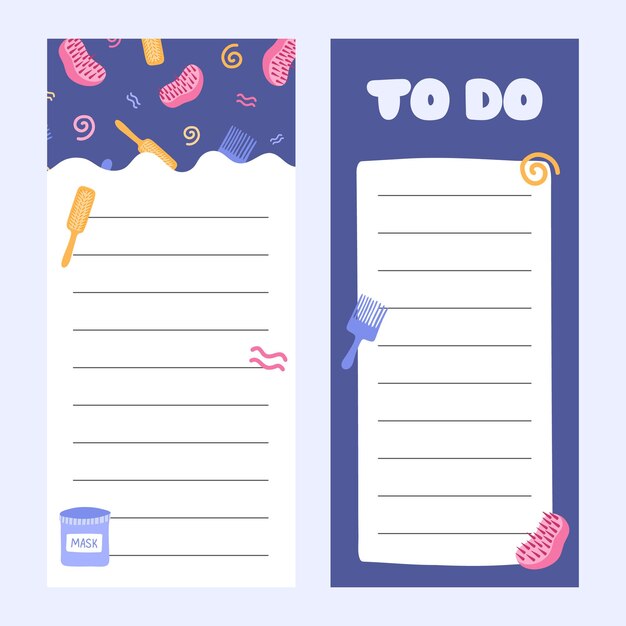 Cute planner templates with beauty illustrations for notes plans keeping track of budget