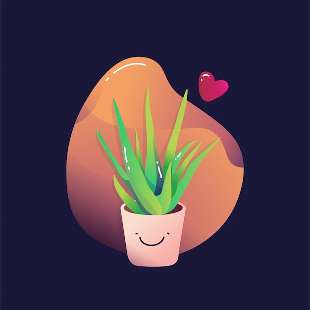 Vector cute plant illustration vector