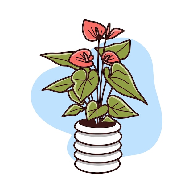 cute plant illustration with planter