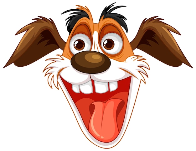 Vector cute playful crazy dog cartoon head