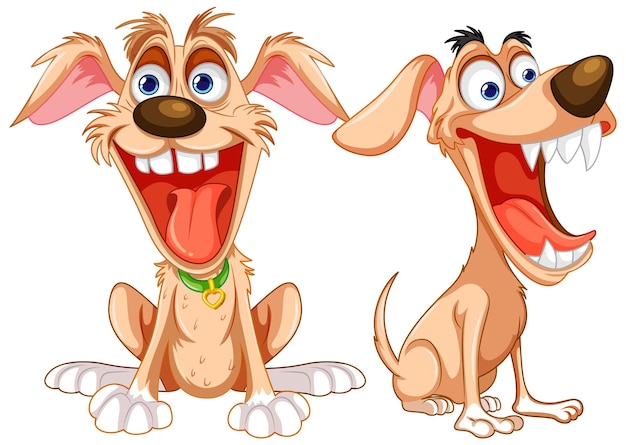 Vector cute playful crazy dog cartoon