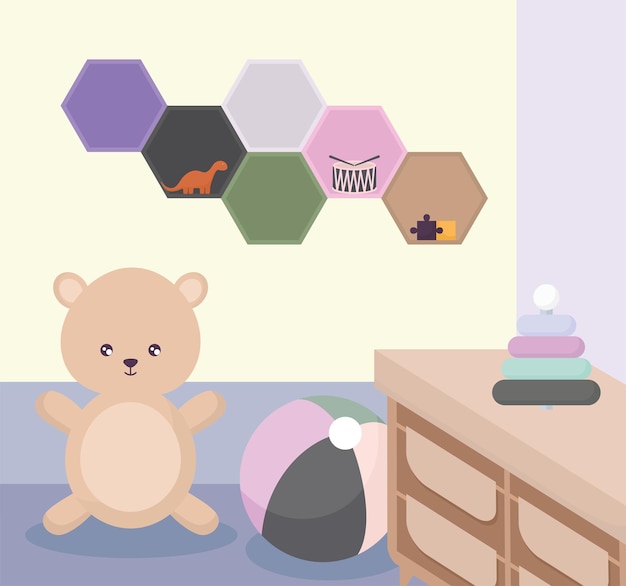 Vector cute playroom cartel