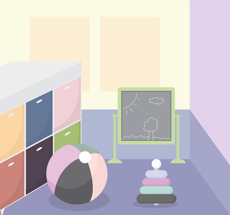 Vector cute playroom design