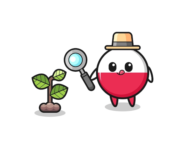 Cute poland flag herbalist researching a plants cute design