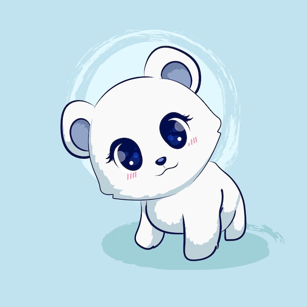 Cute polar bear cartoon illustration