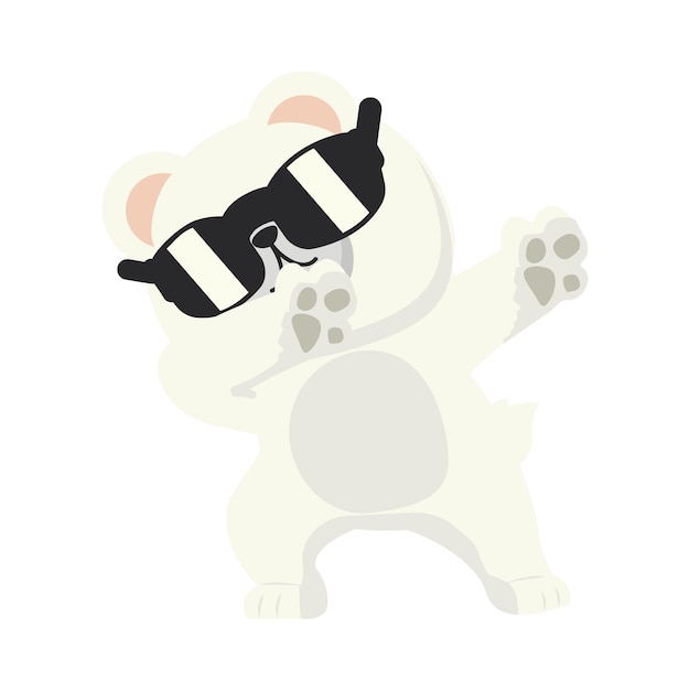 Vector cute polar bear dabbing cartoon