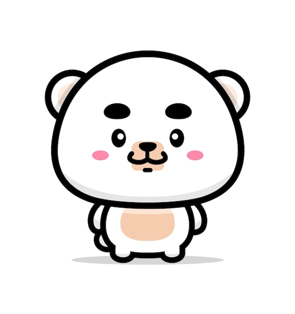 Vector cute polar bear mascot design